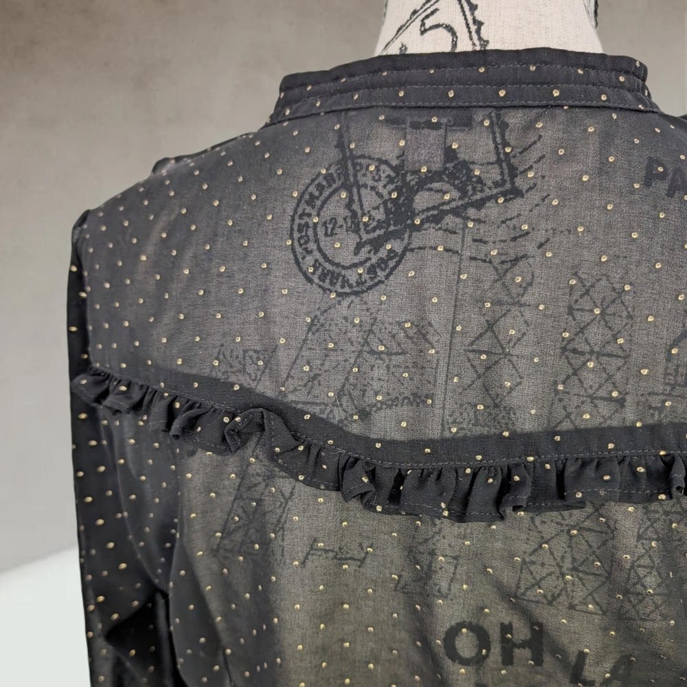 GUESS sheer polka dot blouse - Picture 5 of 8